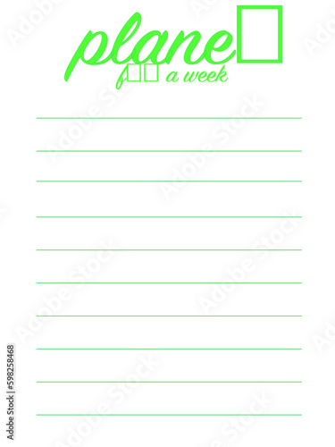 Planer for week or back to school notebook 