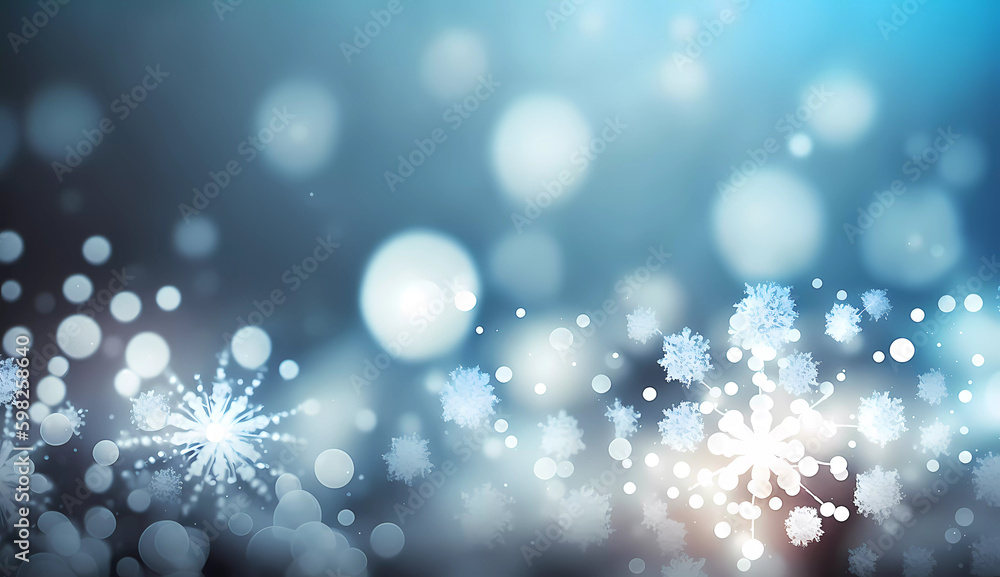 Snowflakes on a blue background. Generative AI Snowflakes on a blue background. Generative AI