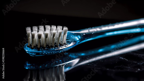 Sparkling Toothbrush Desktop Wallpaper for Dentist Offices - Generative AI