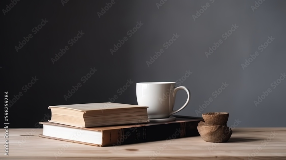 Hot coffee with books on table knowledge education background WORLD BOOK AND COPYRIGHT DAY Hot coffee with books on table knowledge education background WORLD BOOK AND COPYRIGHT DAY