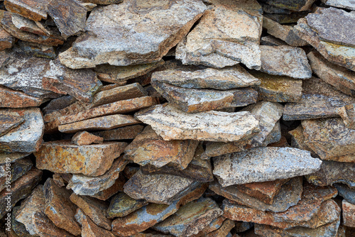 Stacked stones close up. Natural stone texture © Rejdan
