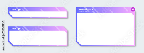 Futuristic lower third and pop up illustration. Video overlay element.