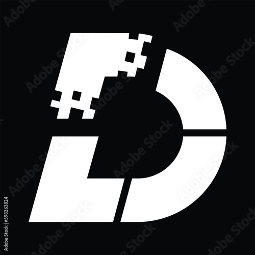 Alphabet D initial letter logo abstract vector template