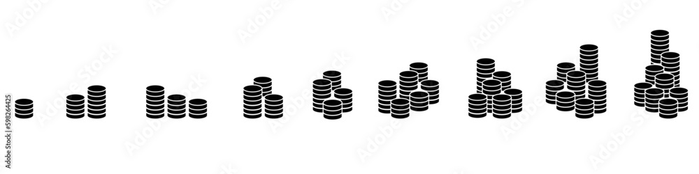 Money vector icons set. Coin illustration symbol collection. bonus sign or logo. Money vector icons set. Coin illustration symbol collection. bonus sign or logo.
