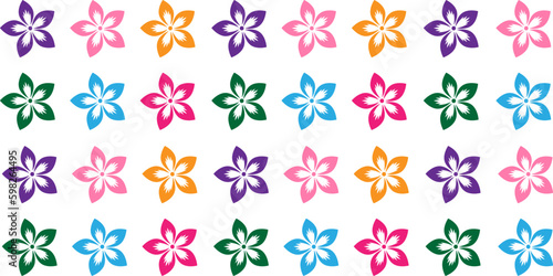 Colorful flower pattern on white background. Vector illustration for your design