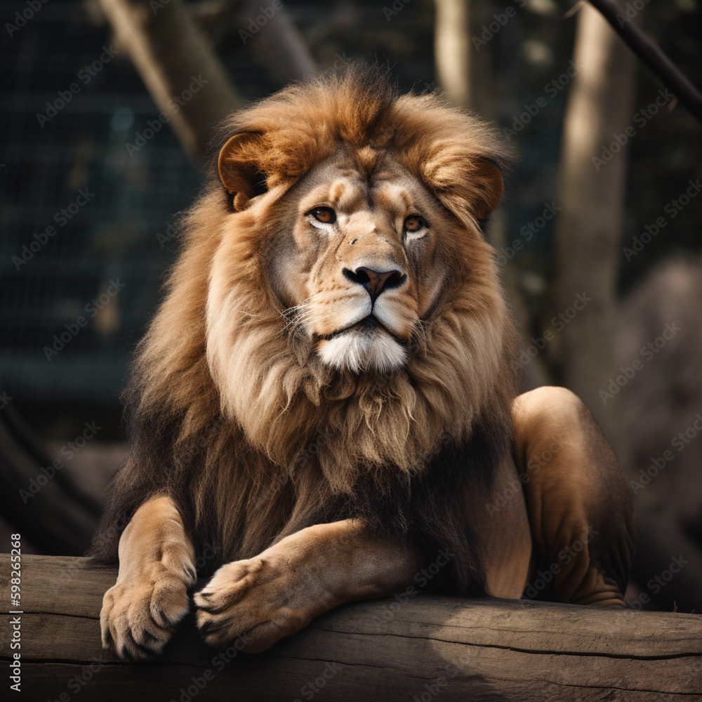 Lion's mane and majestic expression
Lion's mane and majestic expression