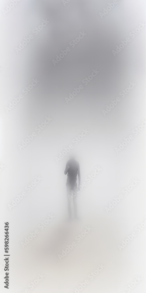 passing the vast void of emptiness heavy fog Generative AI