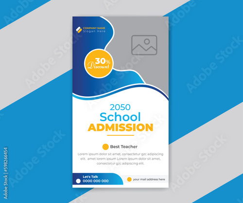 Flat international school instagram stories collection template