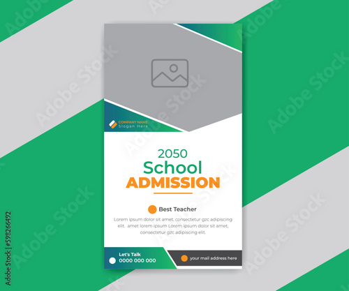 Admission education social media stories or banner design template
