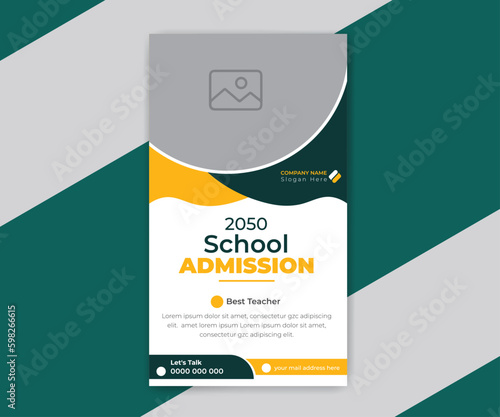 School admission social media post and instagram story design template