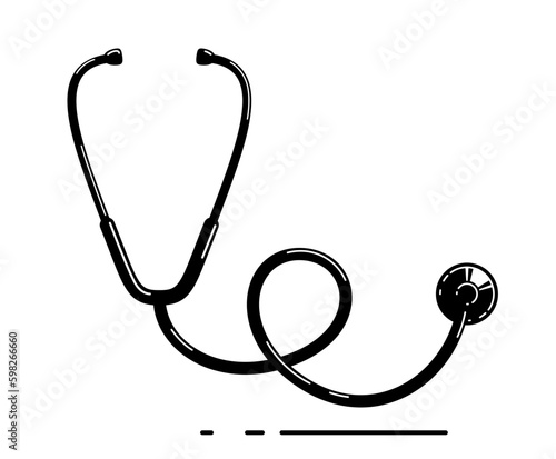 Stethoscope vector simple icon isolated over white background.