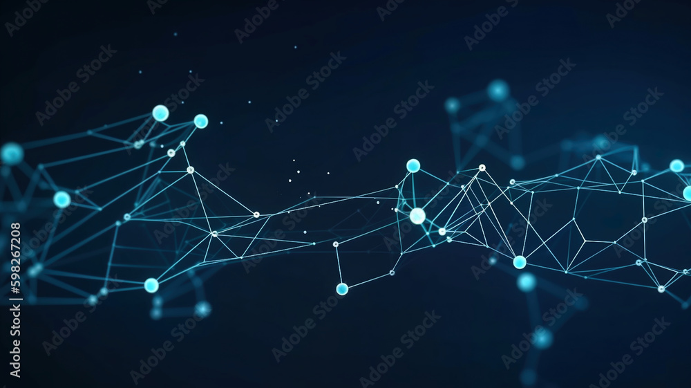 Obraz premium Technology background Abstract digital Technology Network Background Illustration Futuristic point wave