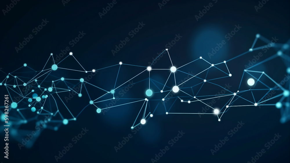 Obraz premium Technology background Abstract Technology Network Background Illustration Futuristic point wave