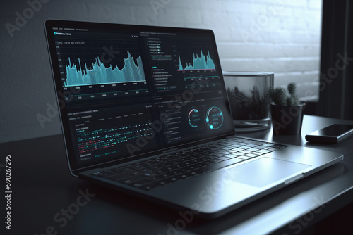 Business Analytics Dashboard on Laptop 