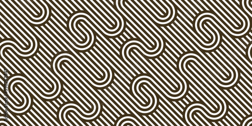 Stripy vector seamless pattern with woven lines  geometric abstract background  stripy net  optical maze  web network.