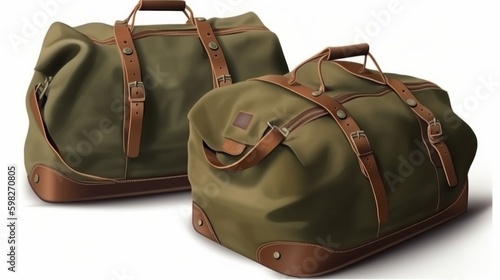 Duffel bag. Luggage handbag. AI generative. photo
