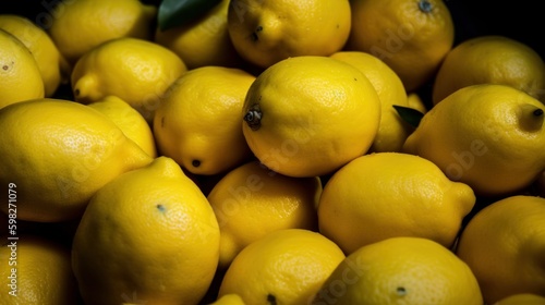 Fresh and natural lemon background. AI Generative.