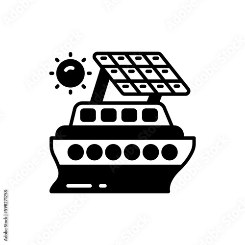 Solar Boat icon in vector. Illustration