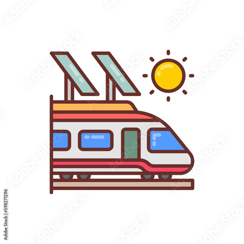 Solar Train icon in vector. Illustration