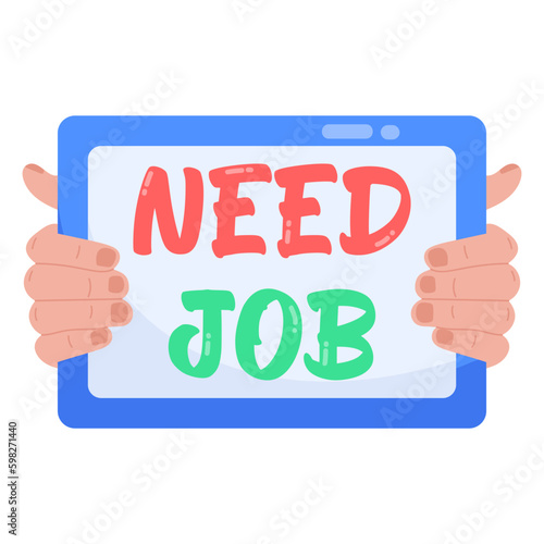 Get your hands on need job flat sticker