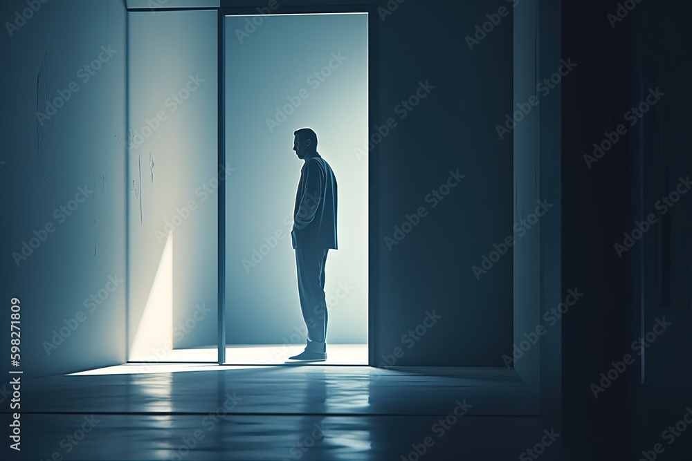 Fototapeta premium Loneliness. The feeling that there is no one to talk to or spend time with. Interpersonal relationships lack the warmth and emotionality necessary for trusting communication. Alone. Generative AI