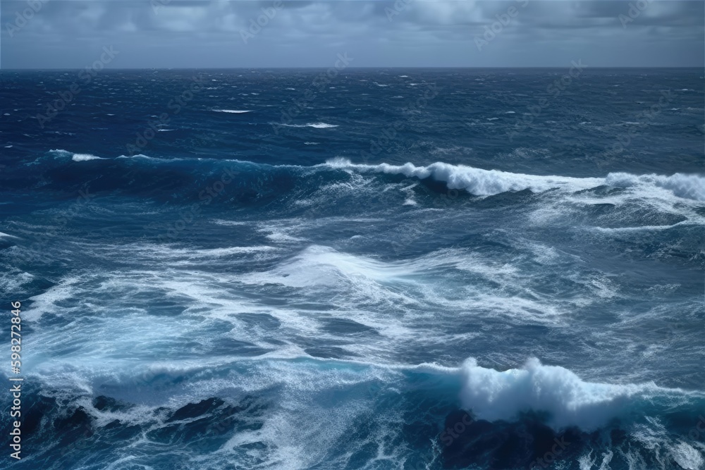stormy sea with large waves crashing against each other. Generative AI Generative AI stormy sea with large waves crashing against each other. Generative AI Generative AI