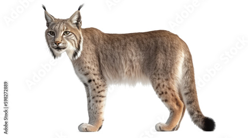 Lynx isolated on transparent background created with generative AI technology