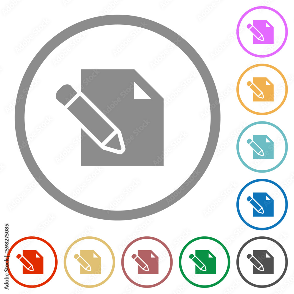 Edit with pencil solid flat icons with outlines Edit with pencil solid flat icons with outlines