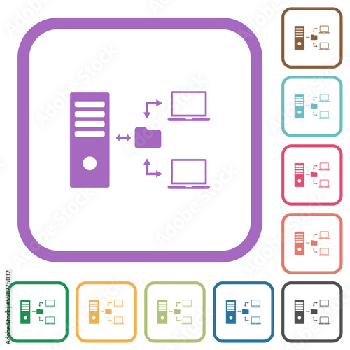 Network file system with server simple icons photo