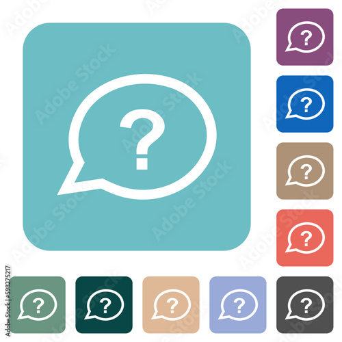 Oval help chat bubble outline rounded square flat icons