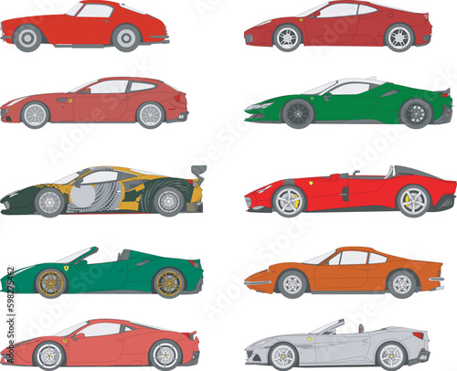 Фотография Set of Ferrari cars
