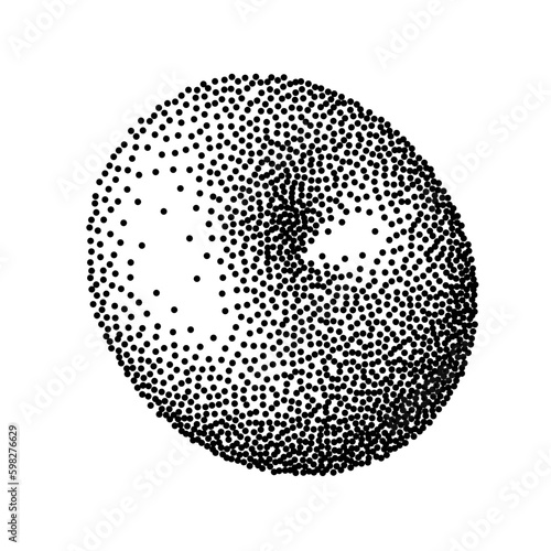 Stipple torus. Dotwork geometric figure