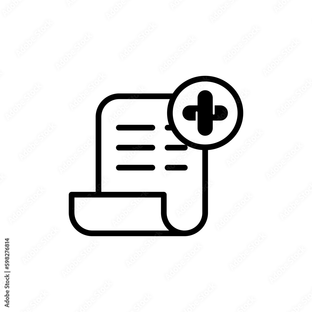 Medical invoice or medical bill outline icon. Vector illustration in trendy style. Editable graphic resources for many purposes. Medical invoice or medical bill outline icon. Vector illustration in trendy style. Editable graphic resources for many purposes.