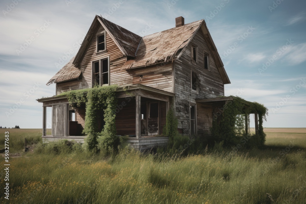 Abandoned house scary. Generate Ai