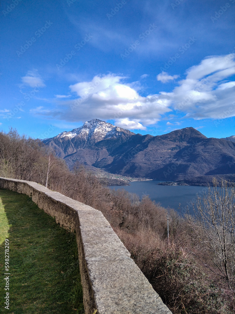 Landscape of mount Legnone from Peglio mountains