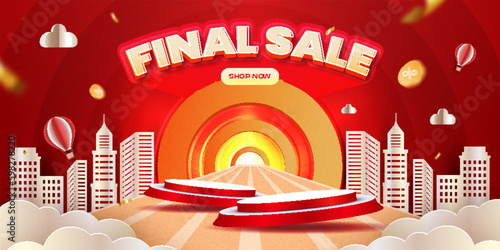 Discount sale promotion event banner template and social media post