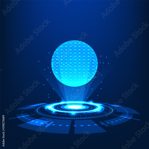 Modern technology hologram displays operating system information system smart technology It also helps to grow the business in a leap forward.