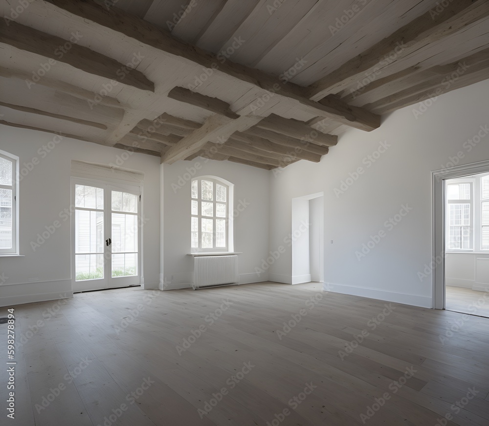 Obraz premium empty room with windows