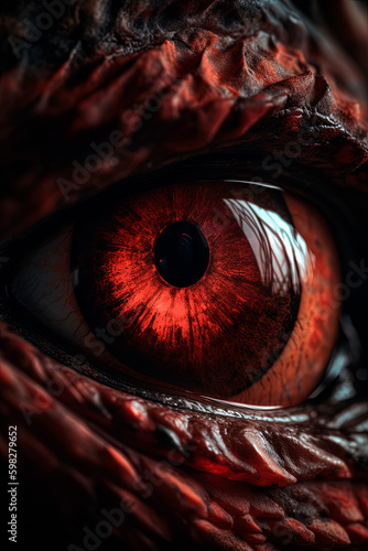 A close up of a dragons eye. Generative AI © Oleksandr