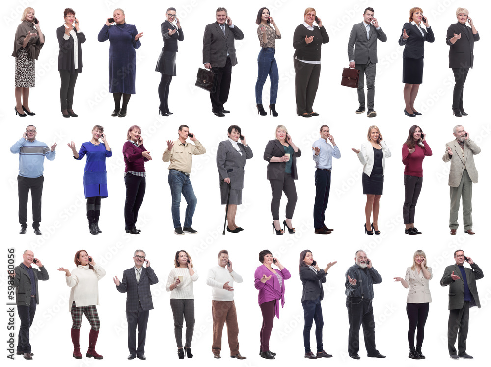 group of people holding phone in hand isolated group of people holding phone in hand isolated