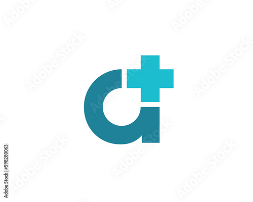 Letter A cross plus medical logo icon design template elements