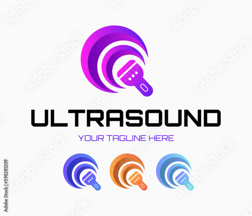 Ultrasound diagnostics logo. Medical research, gynecology clinic, polyclinics, obstetrics and hospitals, vector design and illustration.