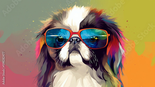 Glamorous Japanese Chin with Glasses Portrait. Chin up with glasses on © ADI