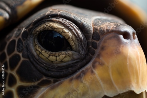 A close-up of a turtle's fac © Dan