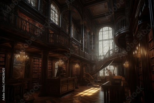 Magnificent library. Generate Ai