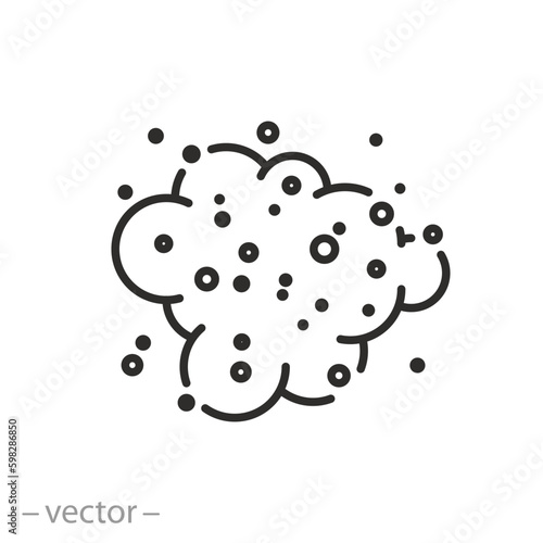 dust cloud icon, sand in pollution air, thin line symbol on white background - editable stroke vector illustration eps10