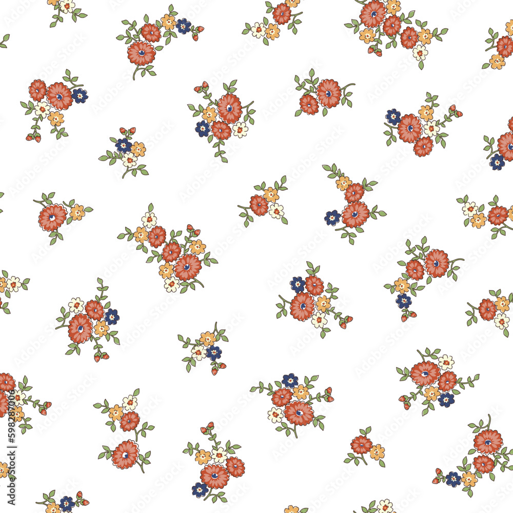 Seamless and liberty style cute floral pattern, Seamless and liberty style cute floral pattern,