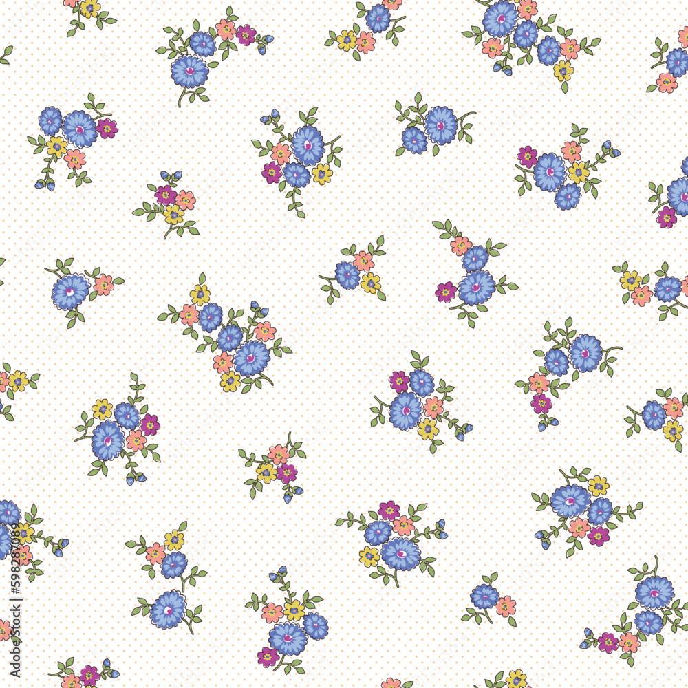 Seamless and liberty style cute floral pattern, Seamless and liberty style cute floral pattern,
