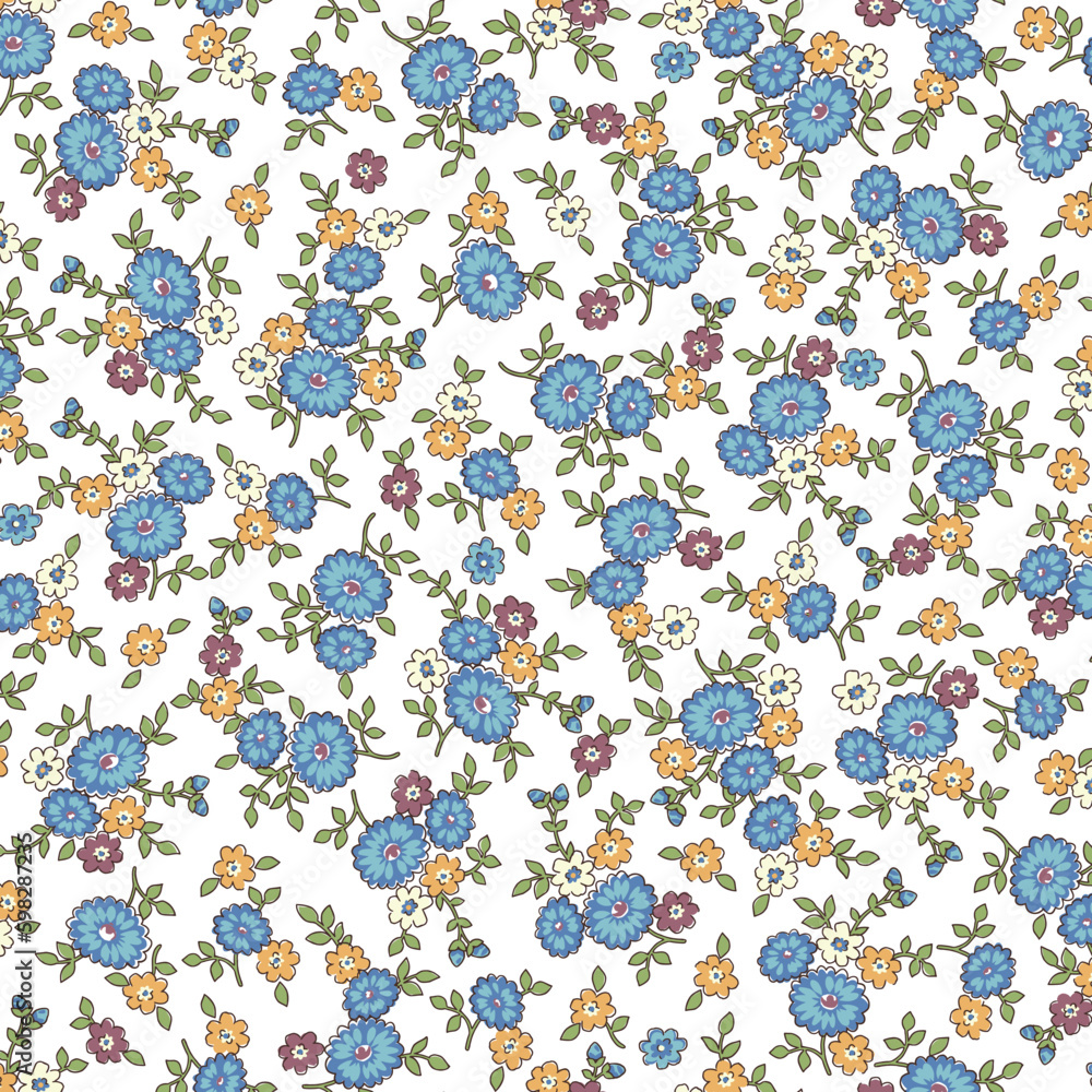 Seamless and liberty style cute floral pattern, Seamless and liberty style cute floral pattern,