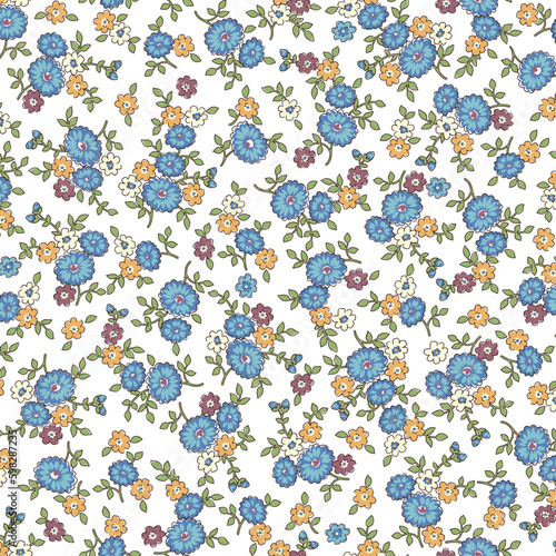 Seamless and liberty style cute floral pattern,